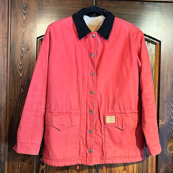Panhandle Slim Jackets & Blazers - POWDER RIVER OUTFITTERS WOMEN'S SHERPA-LINED COLLAR CANVAS BARN JACKET